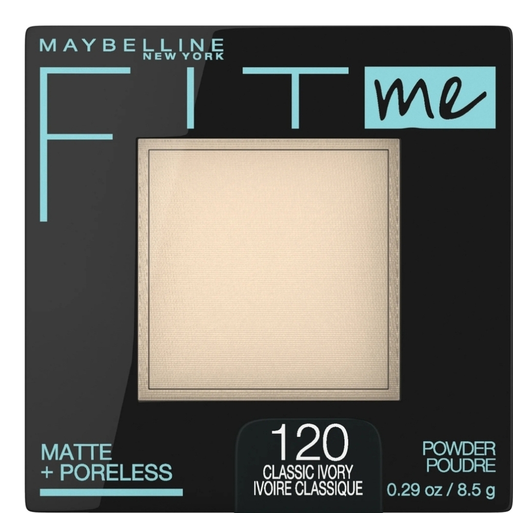 1 Maybelline Fit Me Matte Poreless Pressed Face Powder Makeup, Classic Ivory